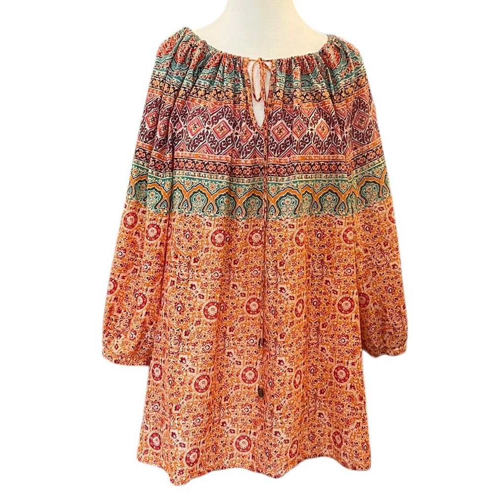 Ralph Lauren | Boho Peasant Top Long Sleeve Scoop Neck Blouse Sz 2X